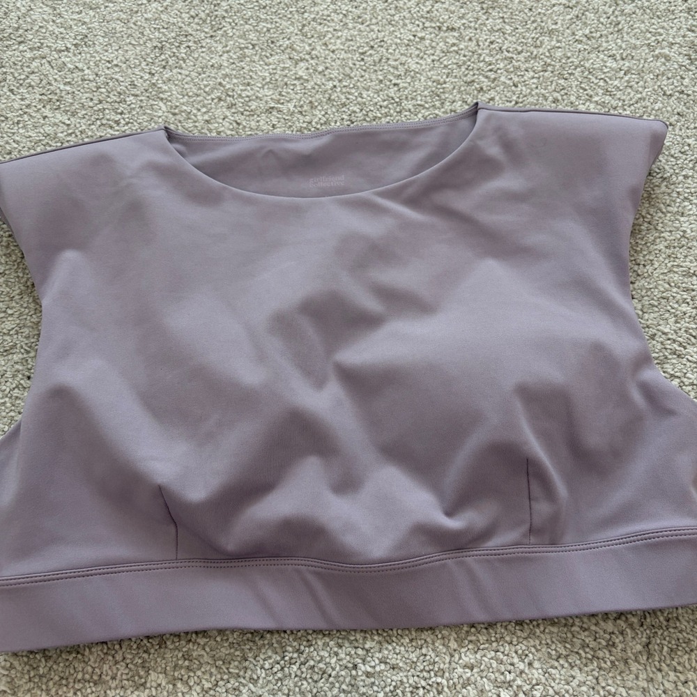 Girlfriend Collective Jolene Bra Crop Top Womens XL Purple Padded Athletic Sport